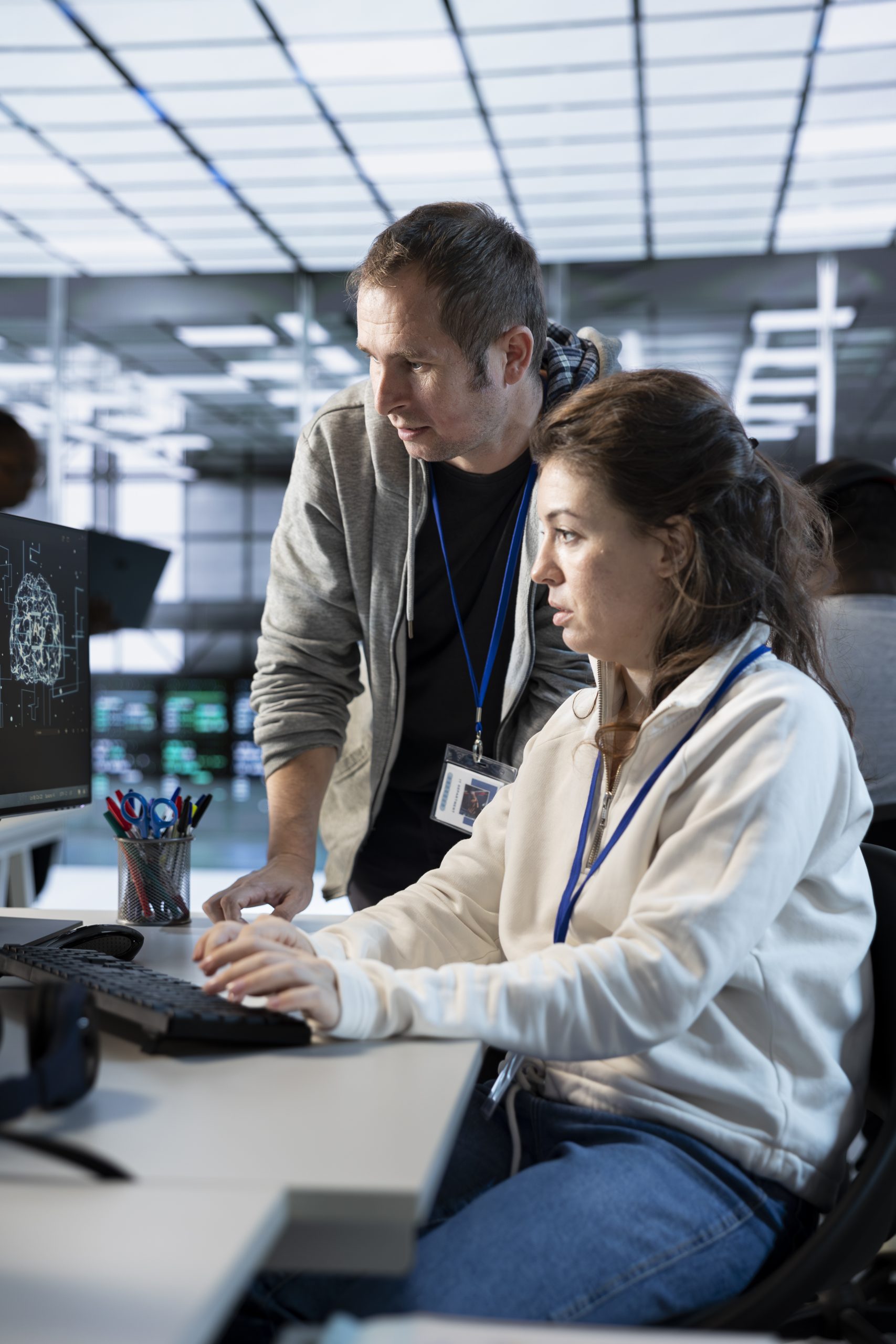 Home worker requesting help from senior engineer to fix error in high tech data center